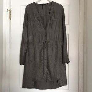 Slinky olive green long sleeved dress